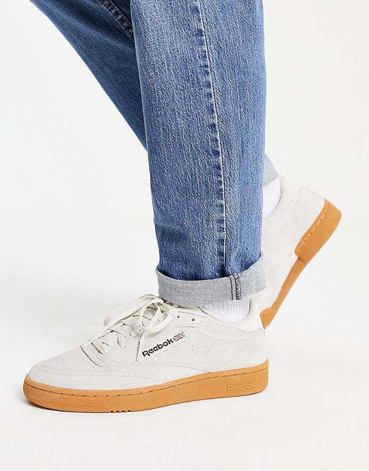 Reebok Club C sneakers in beige with gum sole